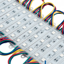Светодиодный модуль AM-5050-3W RGB 3х120° 76х15х7мм IP65 0,72W 60Lm